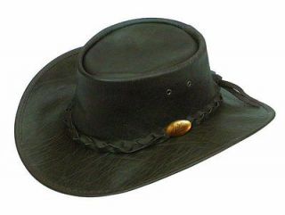 Jacaru Stockman Buffalo Leather Hat AUSTRALIAN MADE Brown xl