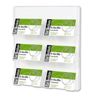Deflecto 6 Pocket Clear Plastic Wall Mount Business Card Holder, 8 3