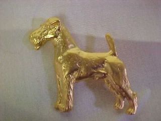Brooch Chema Sotoca 24 Karat Gold Plate NEW Irish Terrier