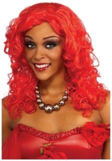 Adult Womens Red Curly Rihanna Licensed Wig Costume Accessory Hair