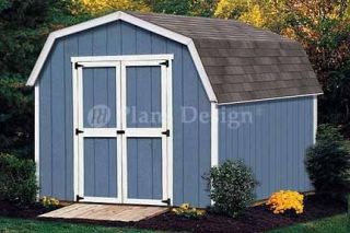 10 x 8 Gambrel Roof / Barn Shed Building Plans #31008