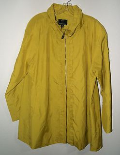  Dennis Basso Women Jacket Coat Weather Rain Resist Yellow XLarge