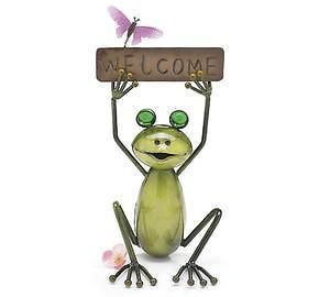 Welcome Frog Statue Lawn and Garden Metal Statue Ornament Home Gift