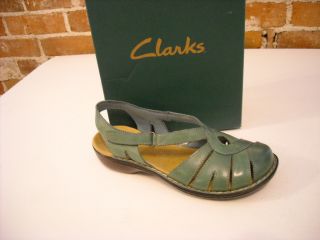 Clarks TEAL Leather Ina Jewel FISHERMAN SANDAL NEW