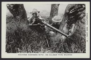 Fort Ord California U.S. Army Machine Gunners military RPPC postcard
