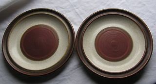 DENBY Potters Wheel Rust / Brown Bread & Butter Plates (2)