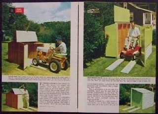 Utility Shed Motorcycle Garden Tractor Snowmobile How To build PLANS