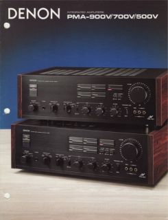 Denon PMA 900V/PMA 7 00V/PMA 500V Integrated Amp Brochure 1986