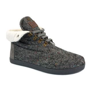 Toms Highlands Botas Fleece Mens Laced Wool Mid Trainers Black