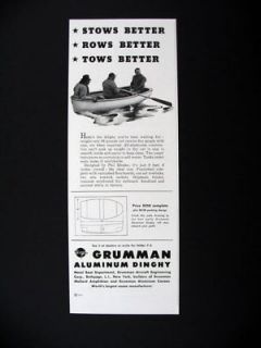 Grumman Aluminum Dinghy boat rowboat 1947 print Ad