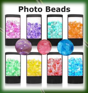 Aqua Crystal Beads Marble Photo Effect Wedding Decoration Centre Piece