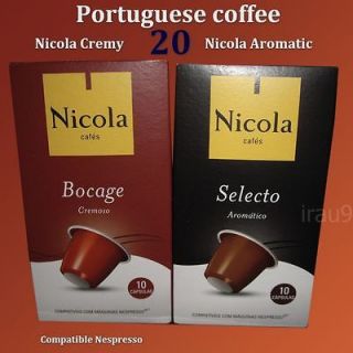 20 x Capsules NICOLA Aromatic + Cremy Portuguese Coffee Espresso