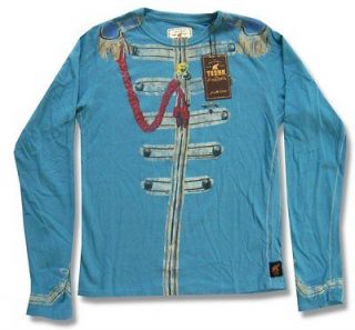 THE BEATLES & TRUNK LTD DESIGNER LONELY HEARTS BLUE L/S SHIRT NWT