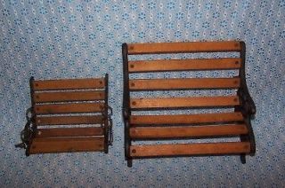 Salesmen Size Wood/Ornate Cast Iron Doll Bench And Swing MUST SEE