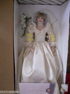 Franklin Mint Princess Diana PORCELAIN Wedding Doll Brand New In Box