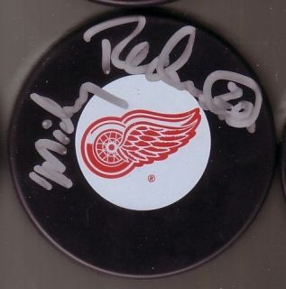MICKEY REDMOND SIGNED DETROIT RED WINGS PUCK AUTO COA AUTOGRAPH