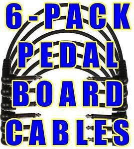 PAK PEDAL BOARD CABLES 6 FOR BOSS PEDALS RIGHT ANGLE