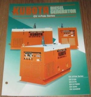 Kubota GV 4 Pole Series Diesel Generator Sales Brochure