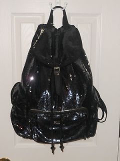 Victorias Secret PINK Black Bling Sequin Backpack/ Bookbag Sold Out