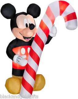 GEMMY 6 Airblown Disney Mickey Holding Giant Candy Cane Yard