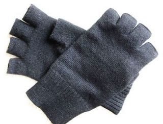 100% Cashmere fingerless gloves Dark Gray half finger