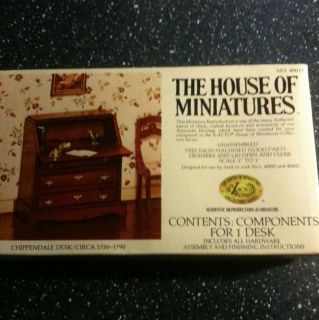 The House Of Miniatures Doll Furniture Kit Chippendale Desk 40017 NIB