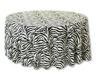 10 Pack of Black/White Zebra Tablecloth   90 120 108