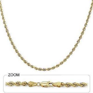 20.00gm 14k Yellow Gold Mens Diamond Cut Rope Chain 24 3.00mm