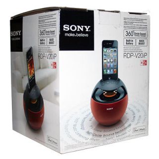 NEW Sony RDP V20IP RED Portable Audio iPod/iPhone Docking Station