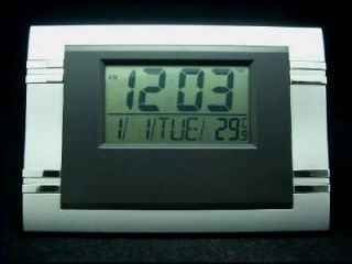 Digital LCD Thermometer Hygrometer Temp Humidity wall CLOCK Desktop