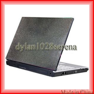 Silver Checkers 15.4 Crystal Rhinestone Bling Laptop Cover Skin Case