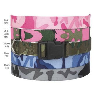 Dog GREEN,PINK,BLUE or BLACK CAMO Camouflage COLLAR