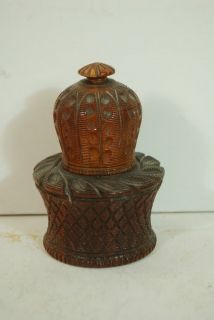 nutmeg holder grater turned early 19th century or older coquilla nut