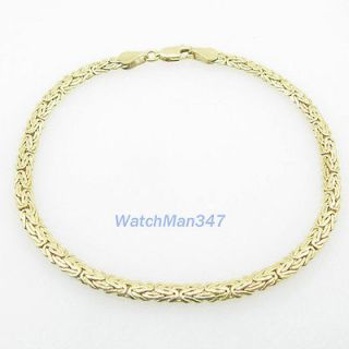 Ladies 10K Solid Yellow Gold byzantine link bracelet