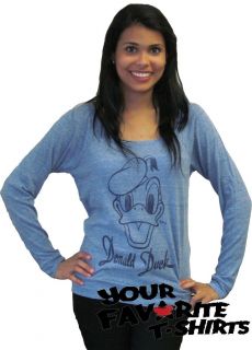 Licensed Junk Food Disney Donald Duck Women Long Sleeve Shirt S XL