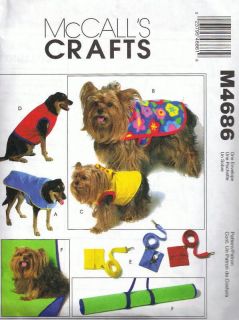 M4686 Pattern PET COAT VEST MAT Dog McCalls Size XS L   FREE US