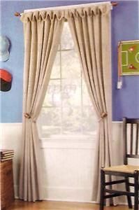 Khaki Biege Panel Curtain Kids Room Drape Window Unlined Drapery Cadet