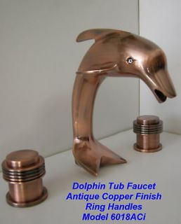 Pice DOLPHIN TUB FAUCET ANTIQUE COPPER MATCH OUR SINK Free Ship