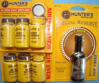 HUNTERS SPECIALTIES SPECIAL RESERVE DOE URINE AND 6 SCENT STATIONS