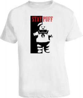 Stay Puft Angry Ghostbusters scarface 80s White T Shirt