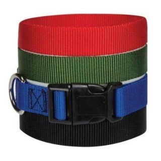 Gear Nylon Adjustable Dog Collar with Plastic Buckles 5/8 Inch Red