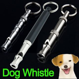 Pet Dog Training Adjustable Ultrasonic Sound Metal Whistle Keychain