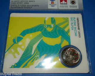 VANCOUVER 2010 ALPINE SKIING ERROR   MULE 2007 / 2008 25 CENTS COIN
