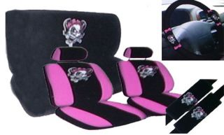 Pink Bow Complete Car Seat Cover Full Set STD (Fits Dodge Charger