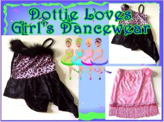 Dottie Loves Girls Leotard Pink Leopard Dancewear XS L