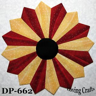 Set of 6 Red and Yellow Dresden Plate Quilt Blocks 9 1/2