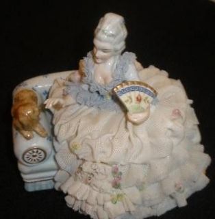 Dresden Figurine of a Lady with Dog