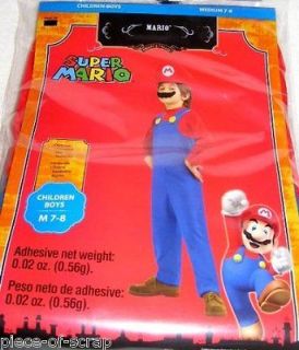 Super Mario Dress Up Costume SMALL S 6 NIP Boys Girls Halloween Outfit