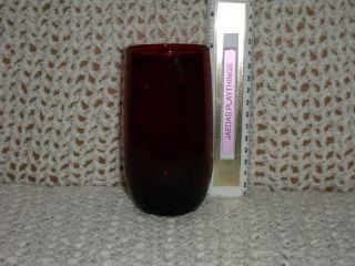 Vtg Ruby Red Drinking Glass Cup 5 Tall Free US Ship Discounted