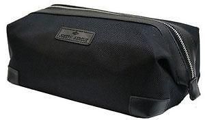 Deluxe Top Frame Nylon Travel Kit Dopp Toiletry Shaving Bag Black